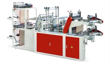 Double Layers Rolling Flat Bag T-shirt Bag Making Machine